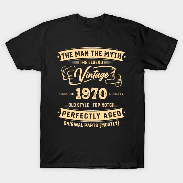 The Legend Vintage 1970 Perfectly Aged T-Shirt by Hsieh Claretta Art